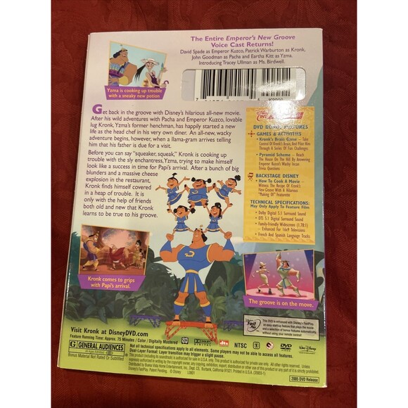 Disney Kronks New Groove (DVD 2005)W/Slip Cover Emperor Sequel Brand New - Picture 2 of 3